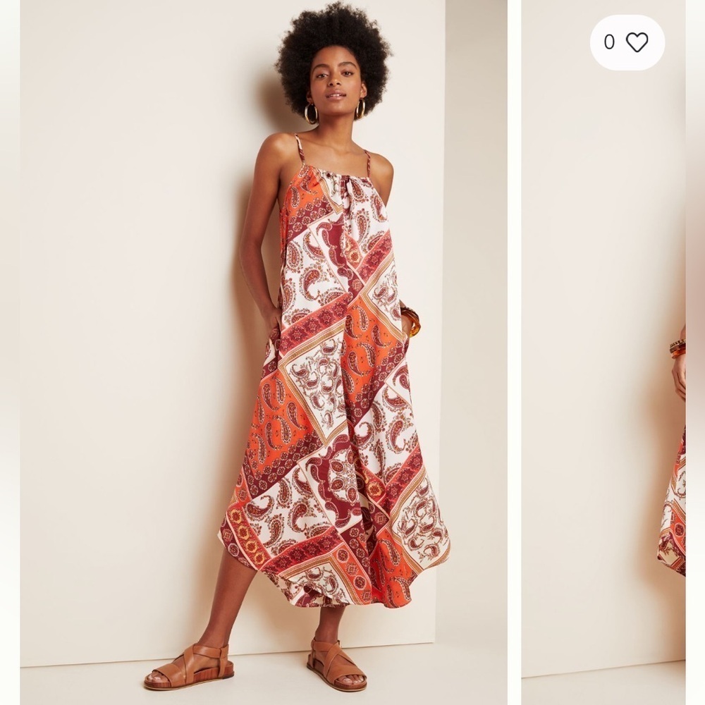 Anthropologie Clementine Wide Leg Crop Jumpsuit Bishop &‎ Young